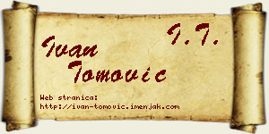 Ivan Tomović vizit kartica